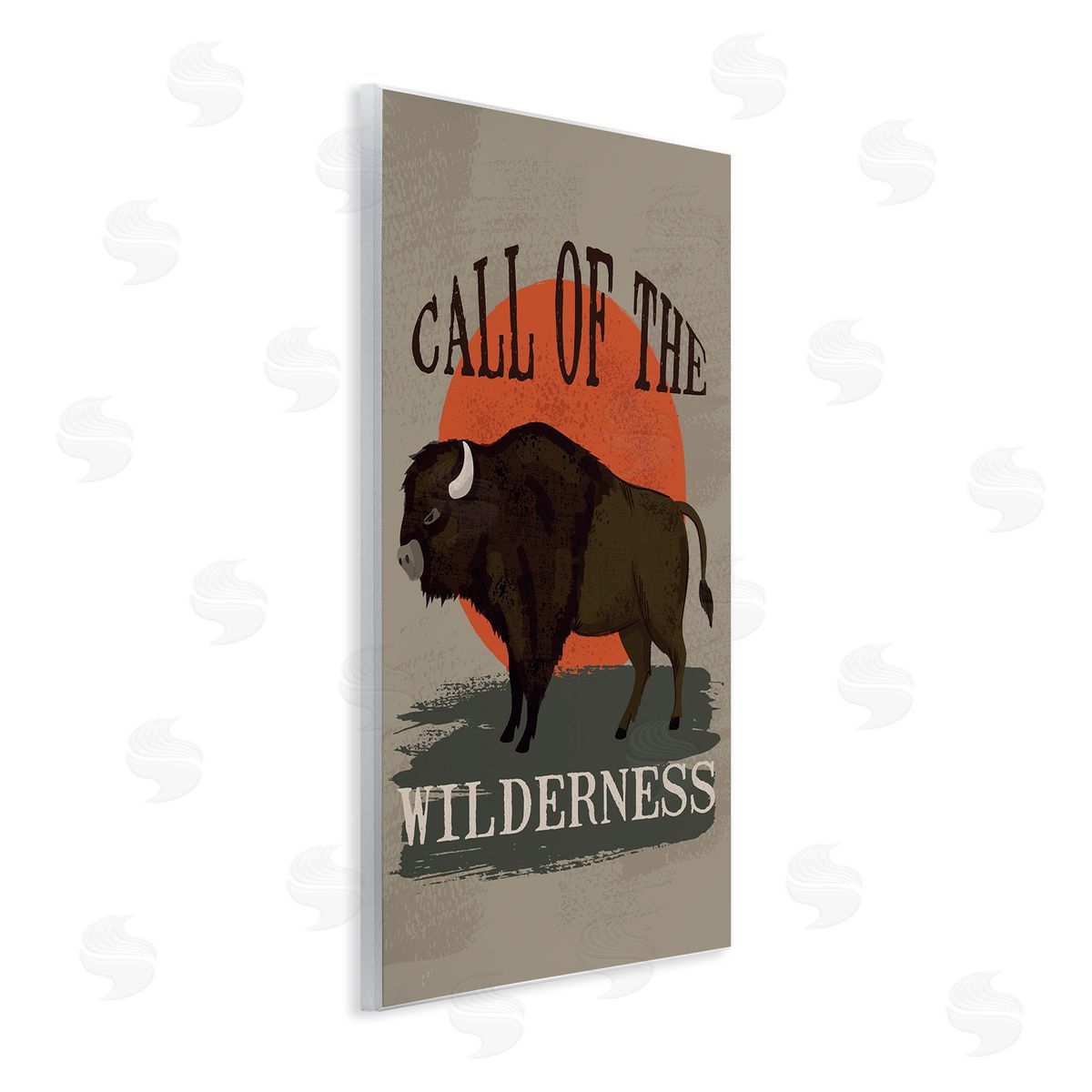 Lisa Perry Whitebutton Call of The Wilderness Phrase Southwestern Buffalo Sunset