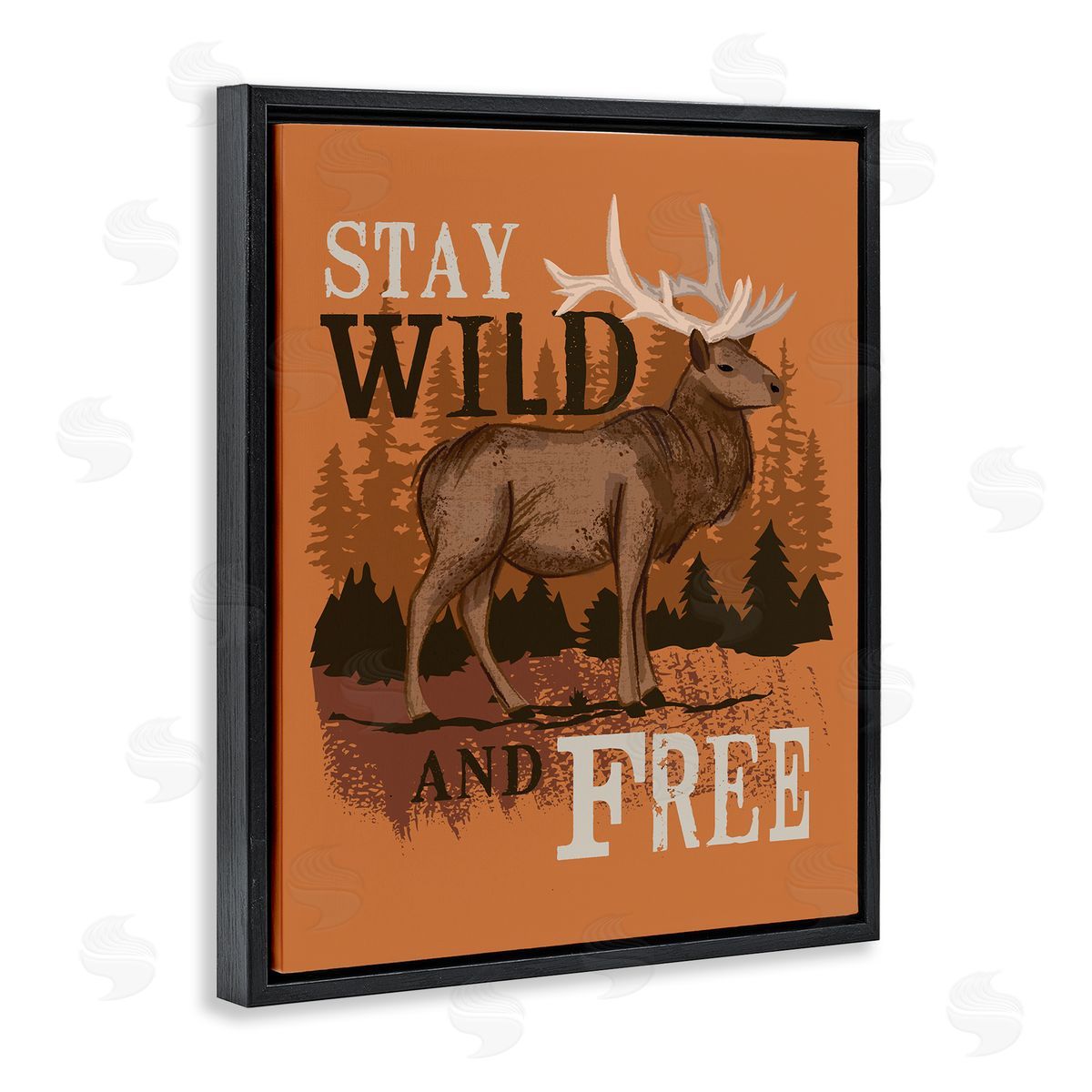Lisa Perry Whitebutton Stay Wild and fr_sideee Phrase Forest Elk Landscape