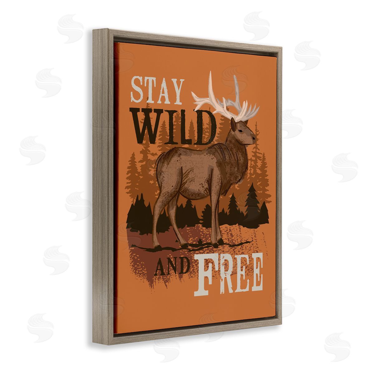 Lisa Perry Whitebutton Stay Wild and fr_sideee Phrase Forest Elk Landscape