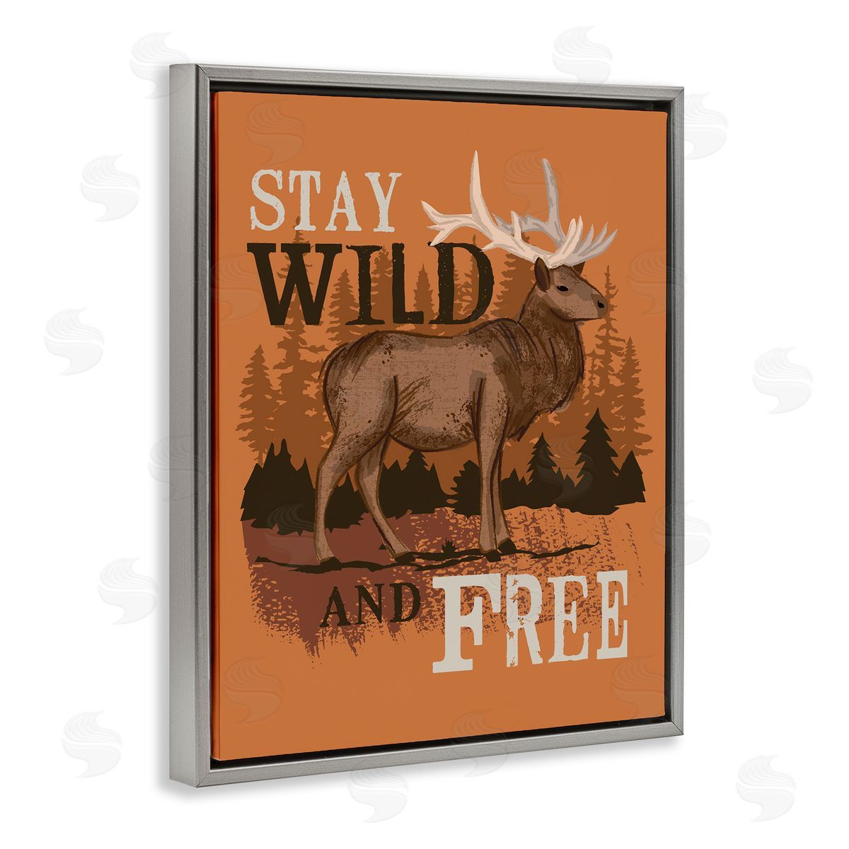 Lisa Perry Whitebutton Stay Wild and fr_sideee Phrase Forest Elk Landscape