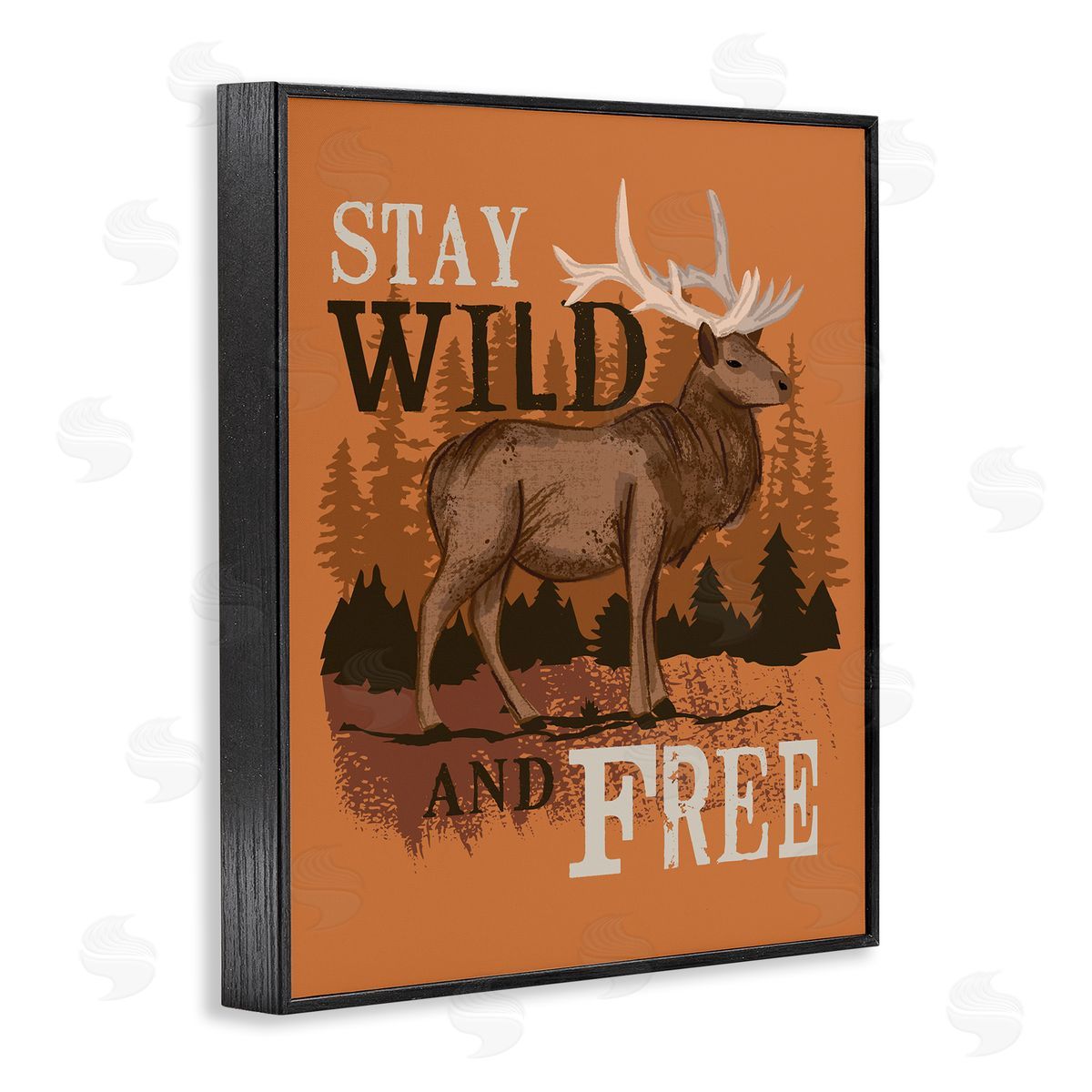 Lisa Perry Whitebutton Stay Wild and fr_sideee Phrase Forest Elk Landscape