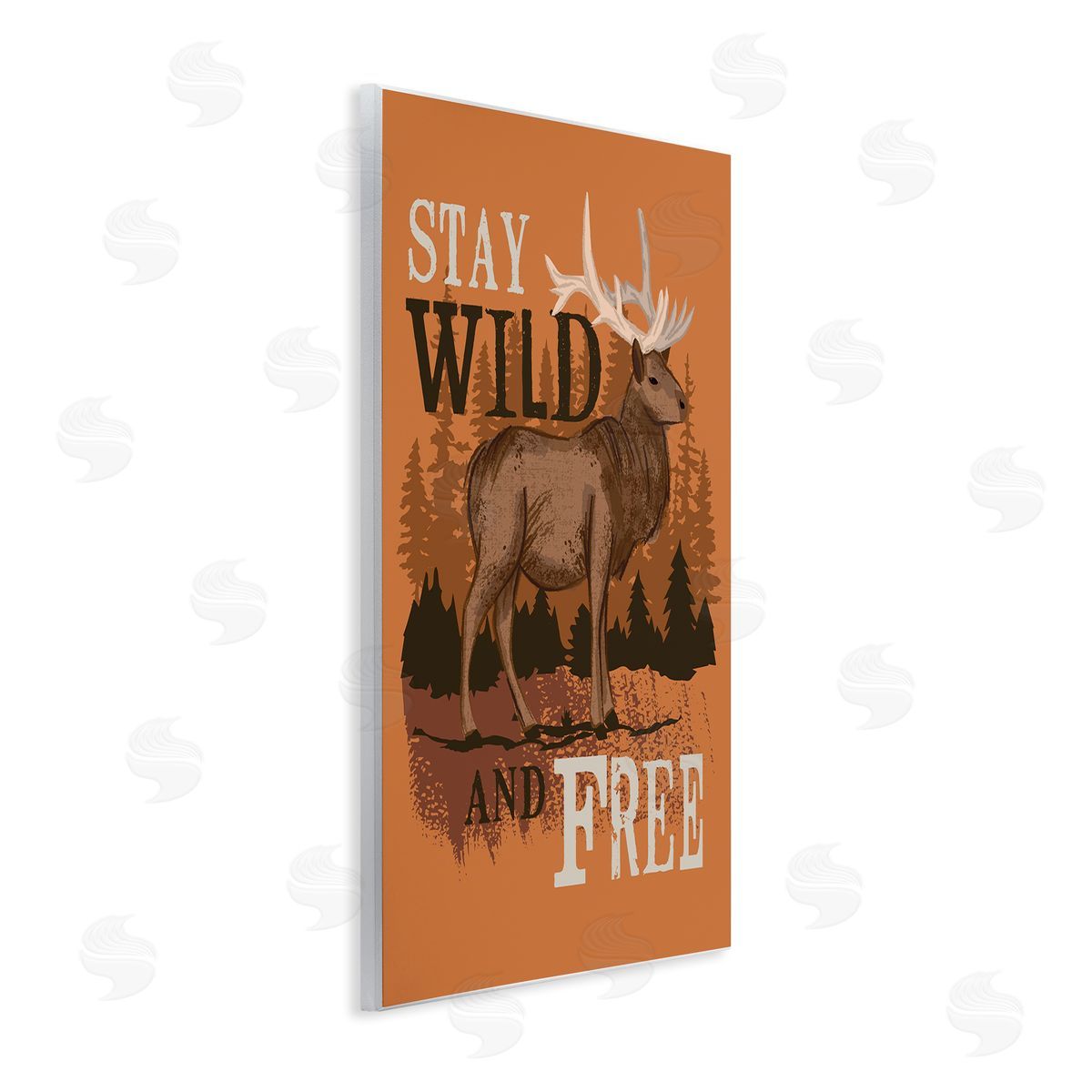 Lisa Perry Whitebutton Stay Wild and fr_sideee Phrase Forest Elk Landscape