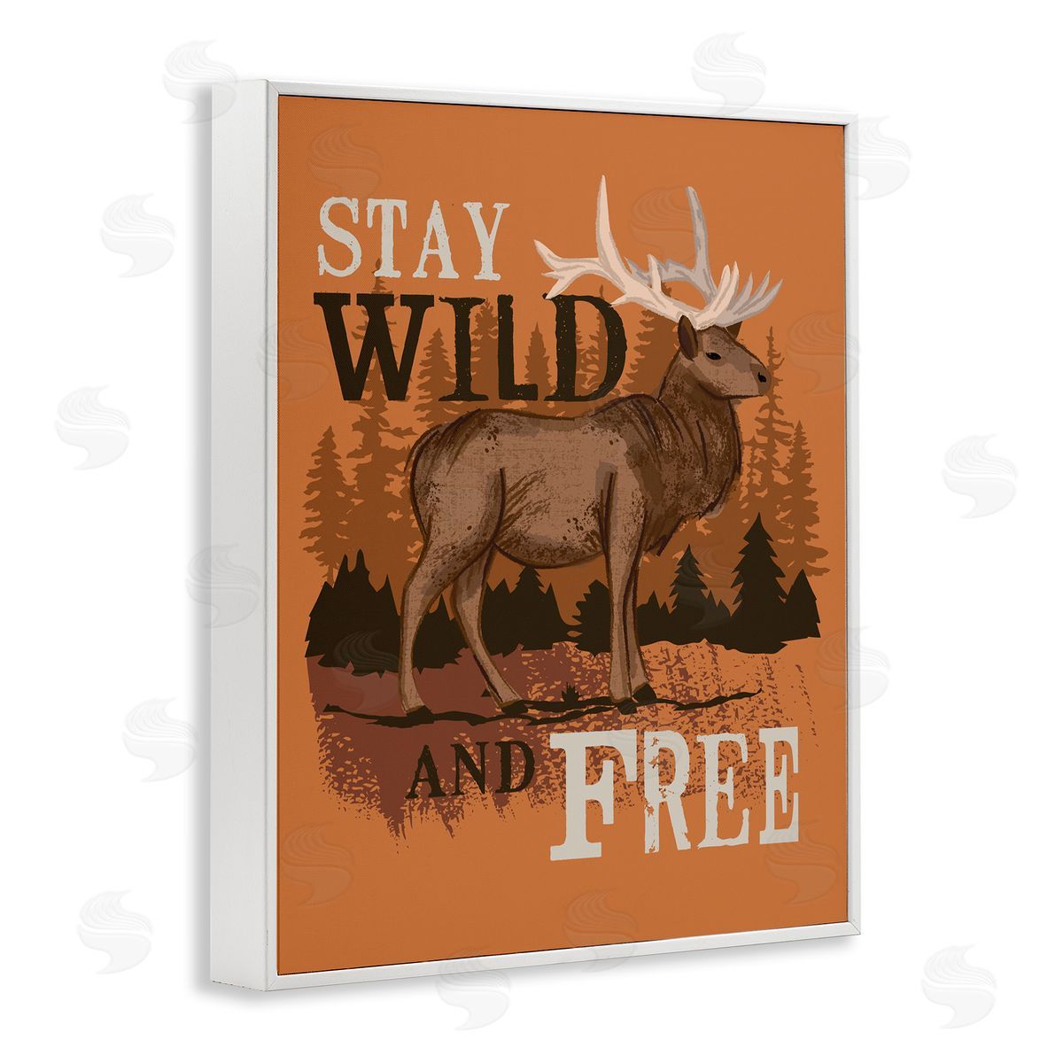 Lisa Perry Whitebutton Stay Wild and fr_sideee Phrase Forest Elk Landscape