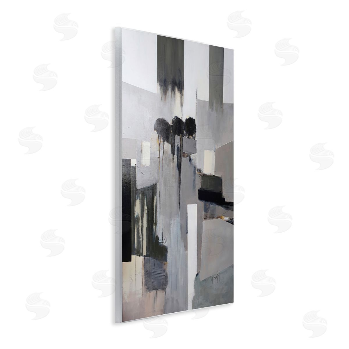 Fanou Montel Remain Standing Montel Abstract Shapes Grey Black