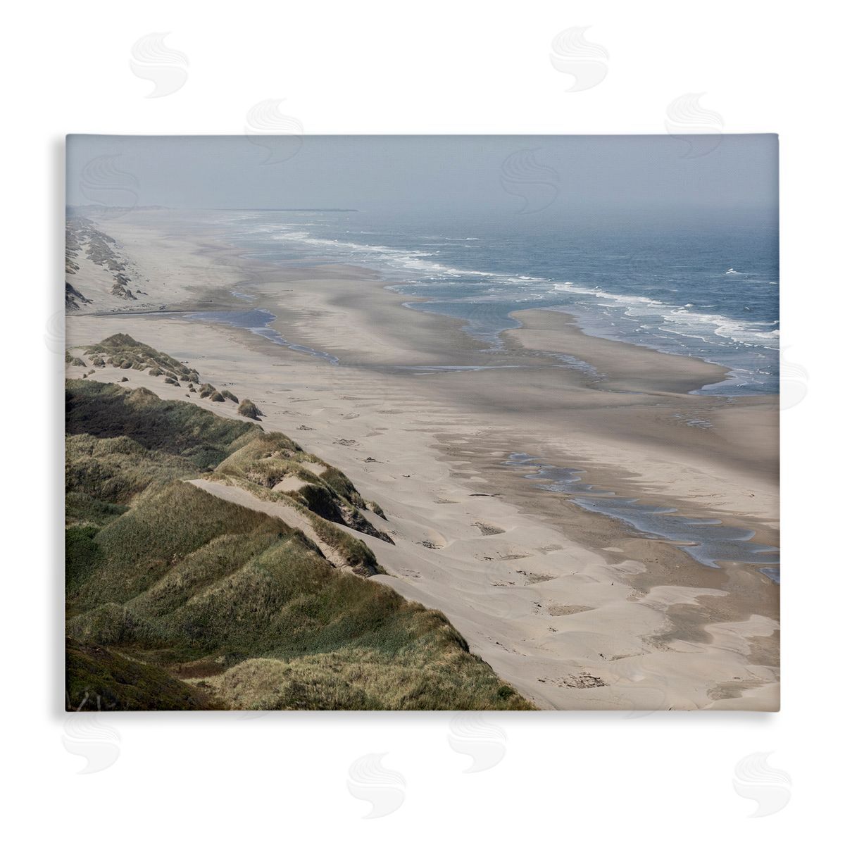 Aaron Matheson Sandy Dunes Beach Ariel View Hazy Sky