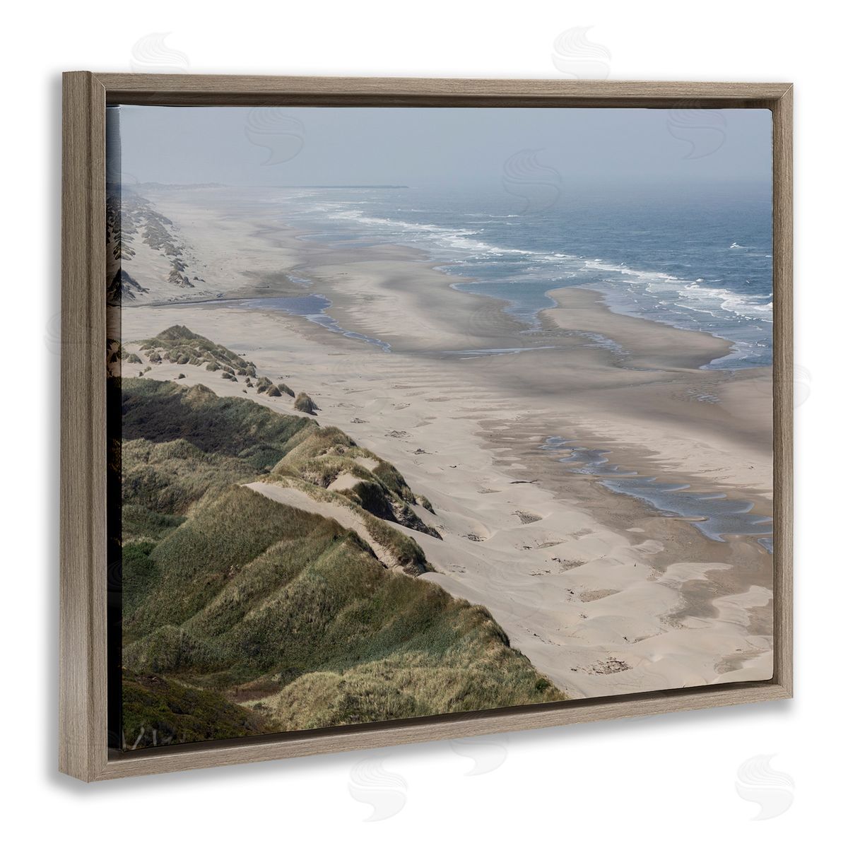 Aaron Matheson Sandy Dunes Beach Ariel View Hazy Sky