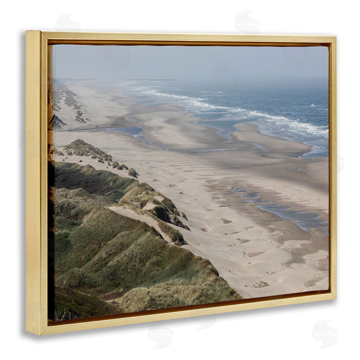 Aaron Matheson Sandy Dunes Beach Ariel View Hazy Sky