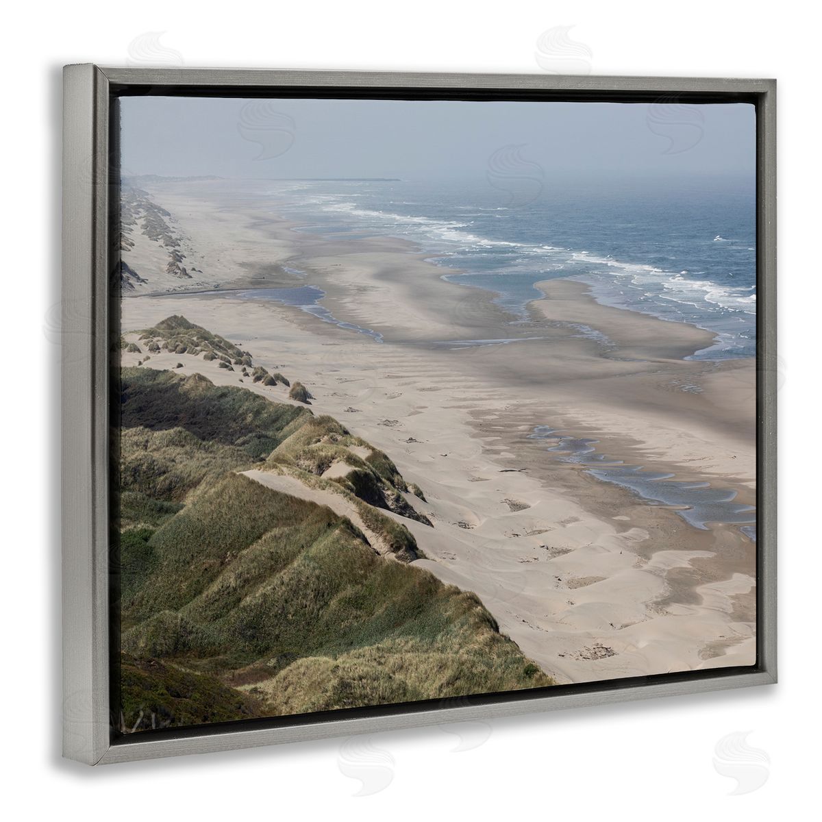 Aaron Matheson Sandy Dunes Beach Ariel View Hazy Sky