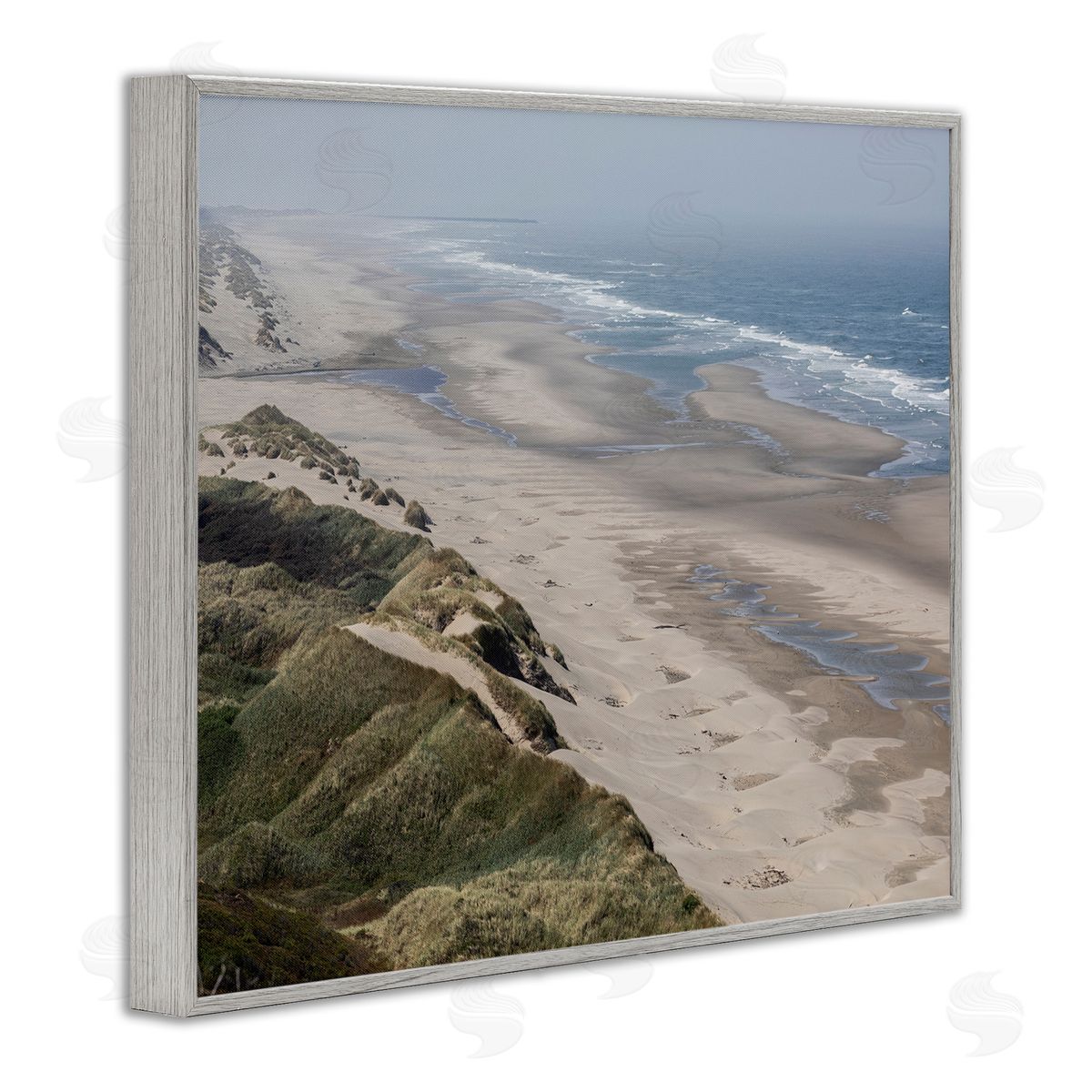 Aaron Matheson Sandy Dunes Beach Ariel View Hazy Sky