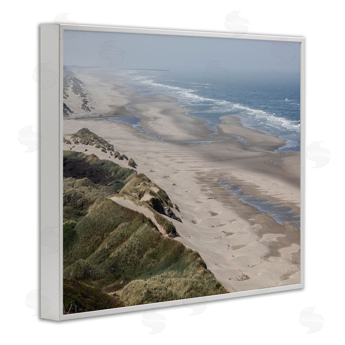 Aaron Matheson Sandy Dunes Beach Ariel View Hazy Sky