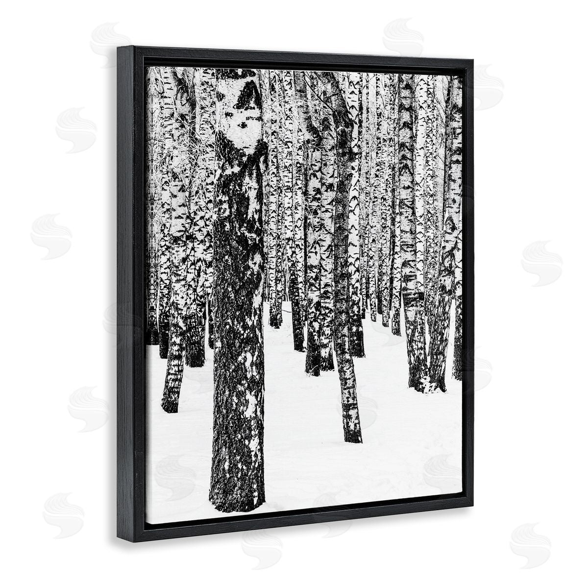 Design Fabrikken Minimal Snowy Woods Landscape Black and White