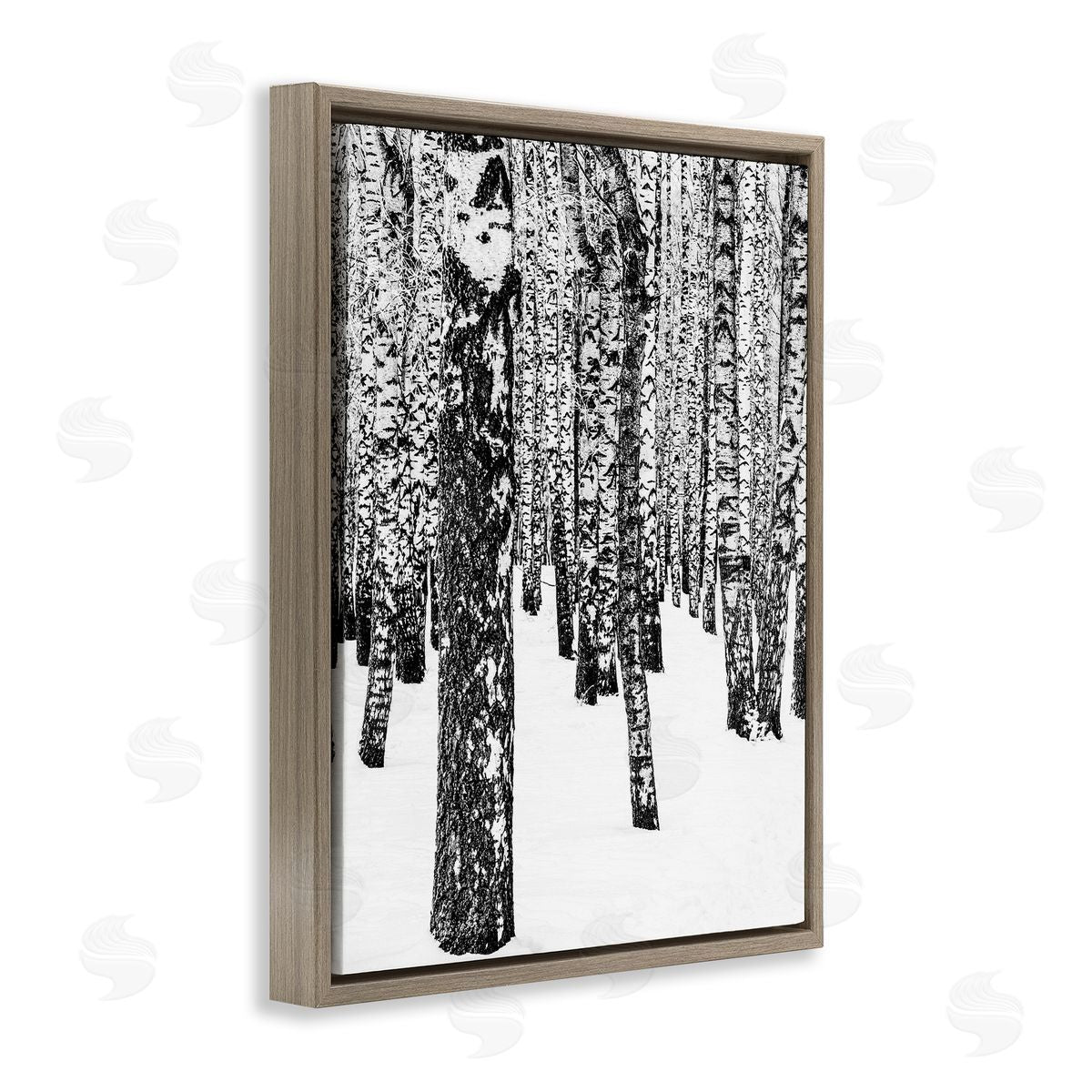 Design Fabrikken Minimal Snowy Woods Landscape Black and White