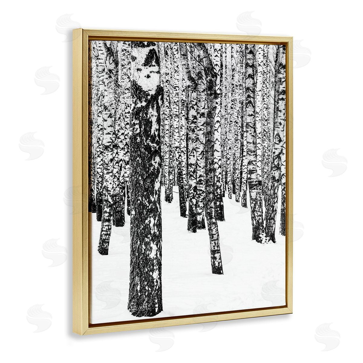 Design Fabrikken Minimal Snowy Woods Landscape Black and White