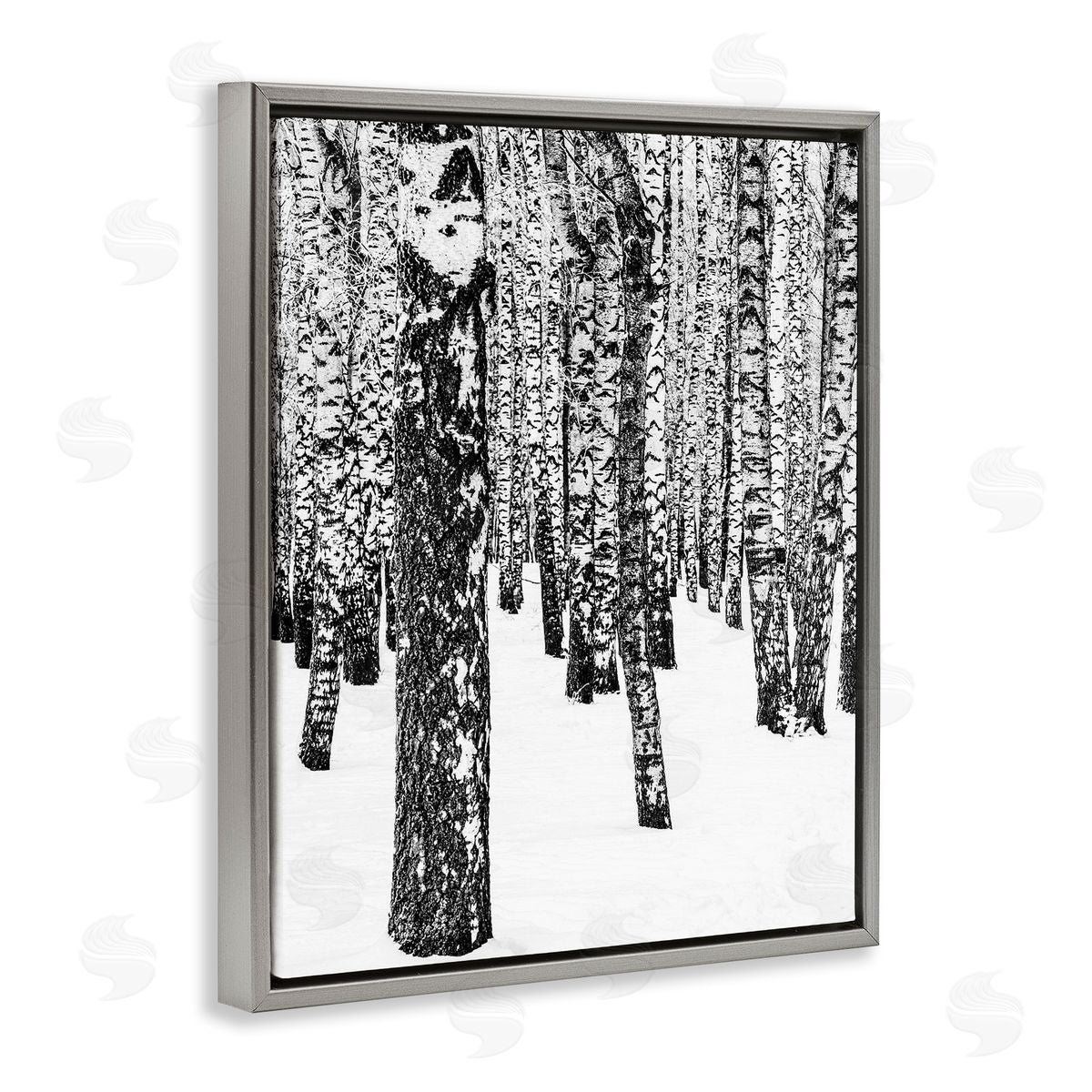 Design Fabrikken Minimal Snowy Woods Landscape Black and White