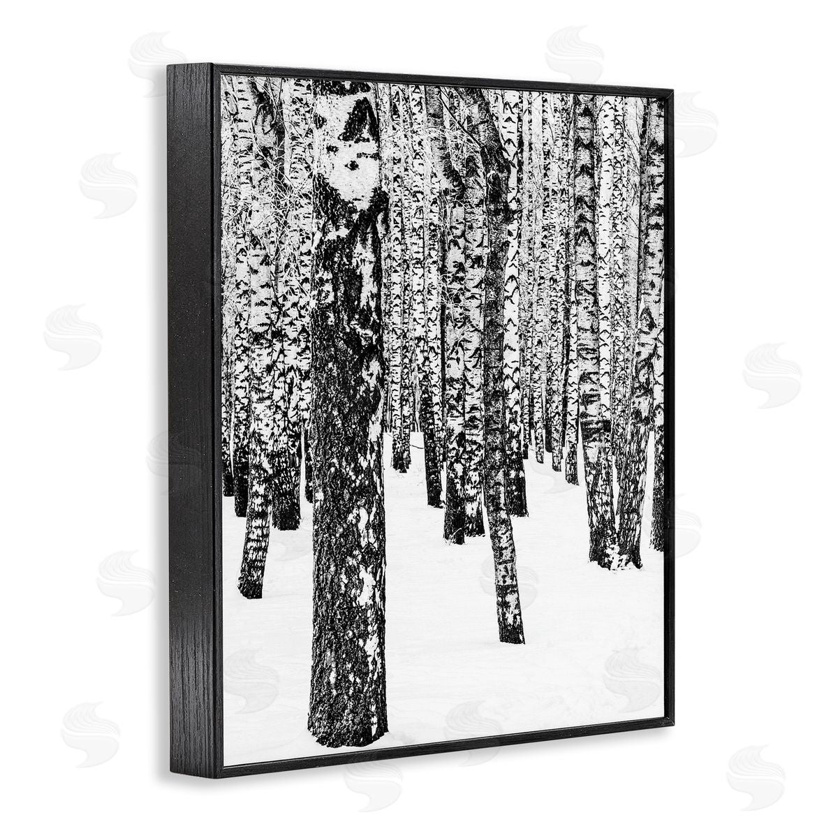 Design Fabrikken Minimal Snowy Woods Landscape Black and White