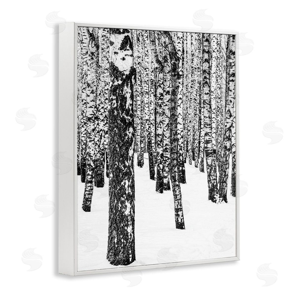 Design Fabrikken Minimal Snowy Woods Landscape Black and White