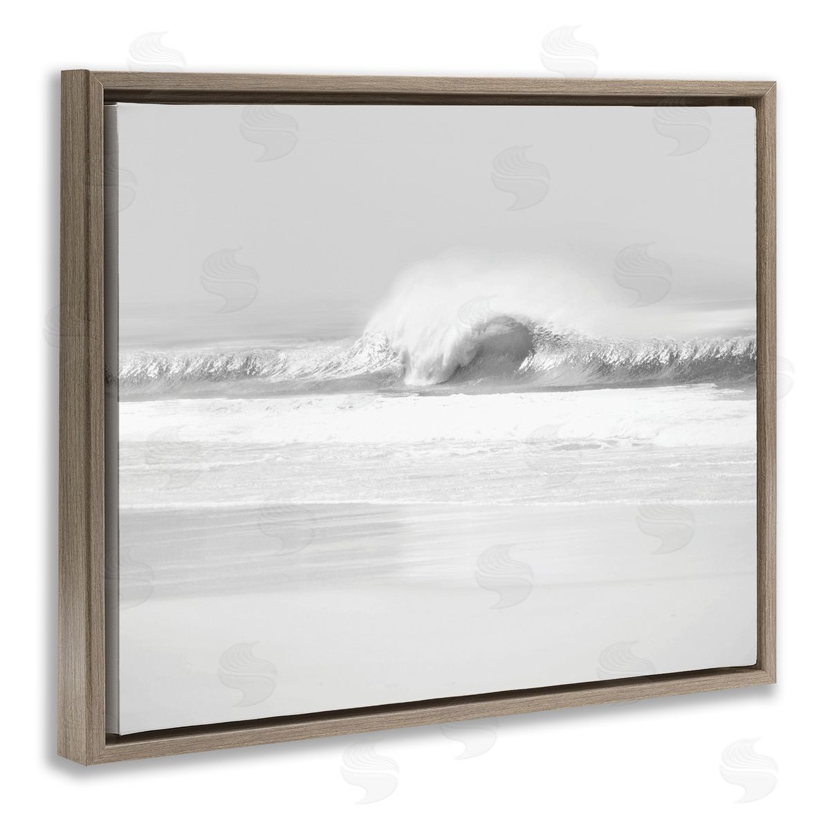 Maggie Olsen Waves Crashing onto Beach Black and White
