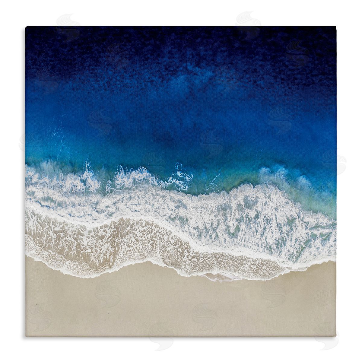 Maggie Olsen Clear Blue Ocean Tropical Beach Aerial View Stretched Canvas Wall Art Print