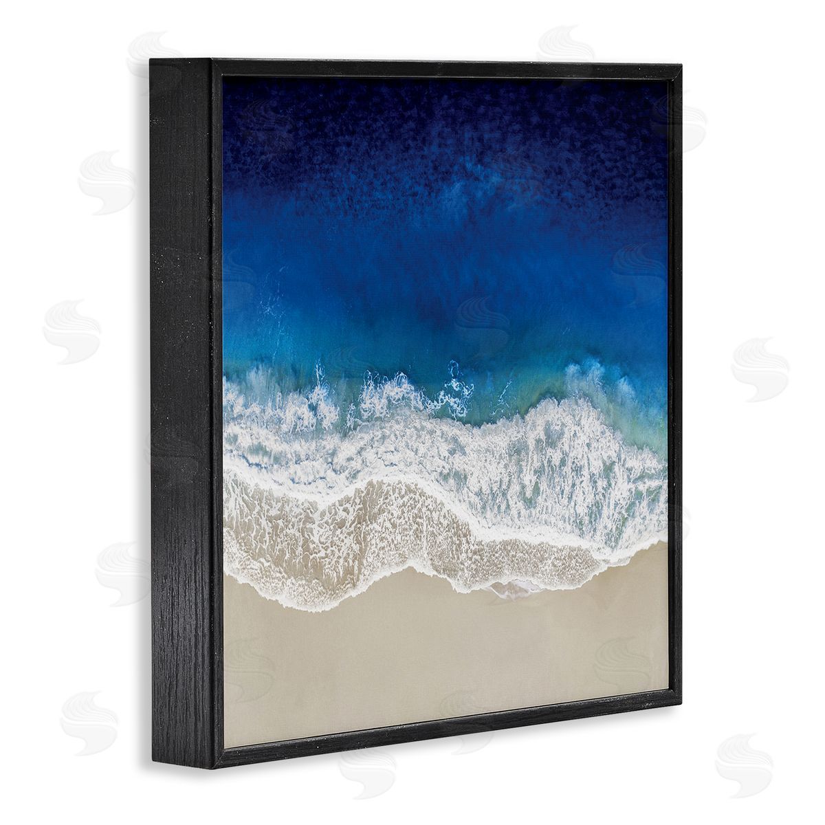 Maggie Olsen Clear Blue Ocean Tropical Beach Aerial View Black Framed Glicee Wall Art Print