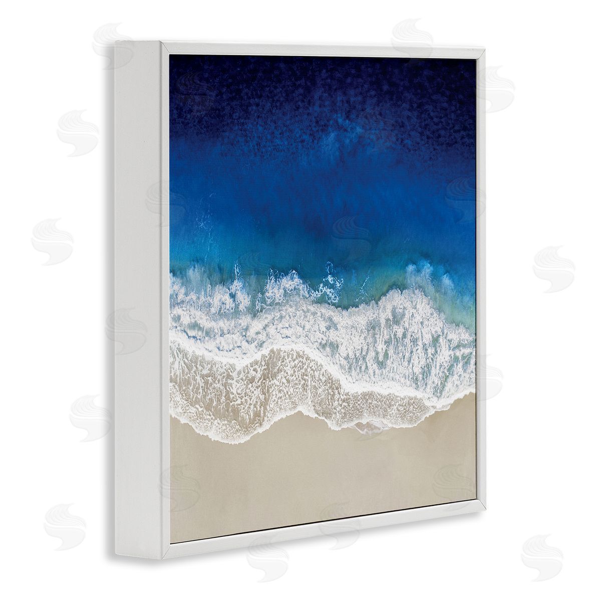 Maggie Olsen Clear Blue Ocean Tropical Beach Aerial View White Framed Glicee Wall Art Print