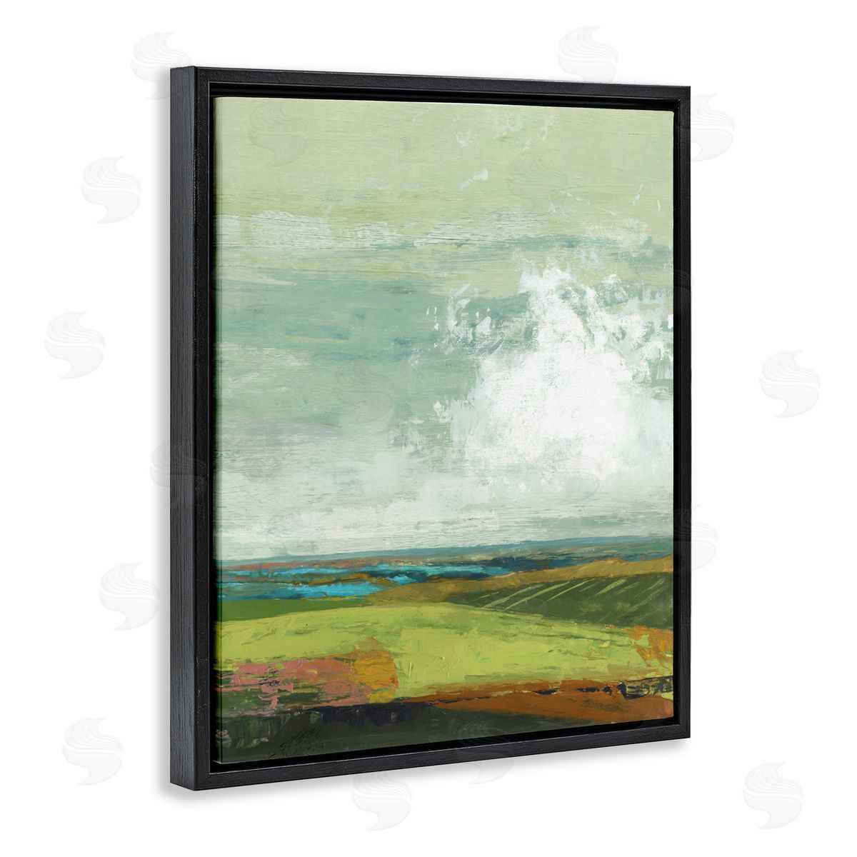 Suzanne Nicoll Abstract Countryside Distressed Clouds Green Sky
