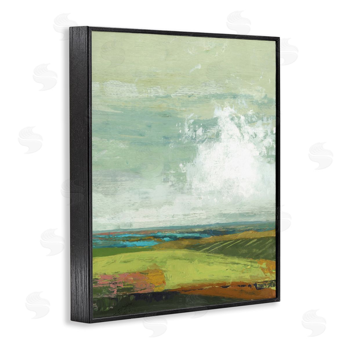 Suzanne Nicoll Abstract Countryside Distressed Clouds Green Sky