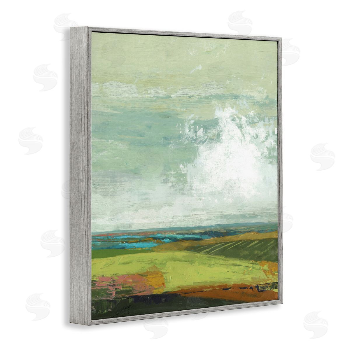 Suzanne Nicoll Abstract Countryside Distressed Clouds Green Sky