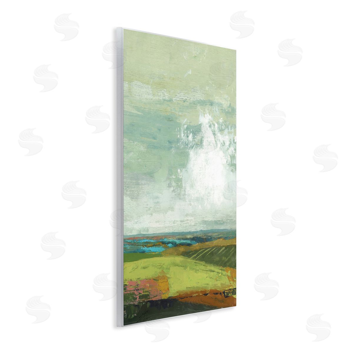 Suzanne Nicoll Abstract Countryside Distressed Clouds Green Sky