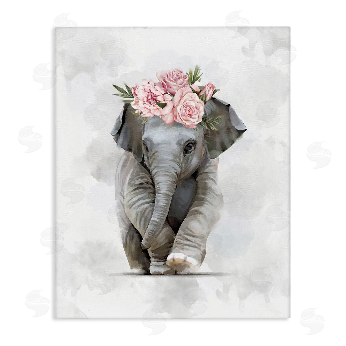 Ziwei Li Adorable Baby Elephant Eye-Catching Pink Flower Crown