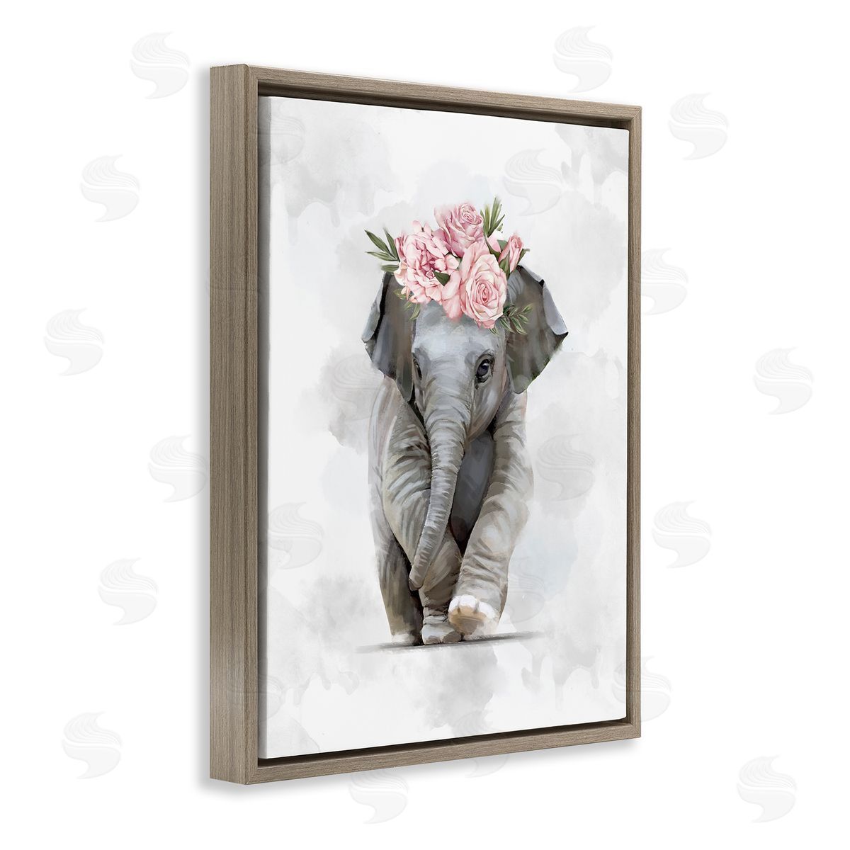 Ziwei Li Adorable Baby Elephant Eye-Catching Pink Flower Crown