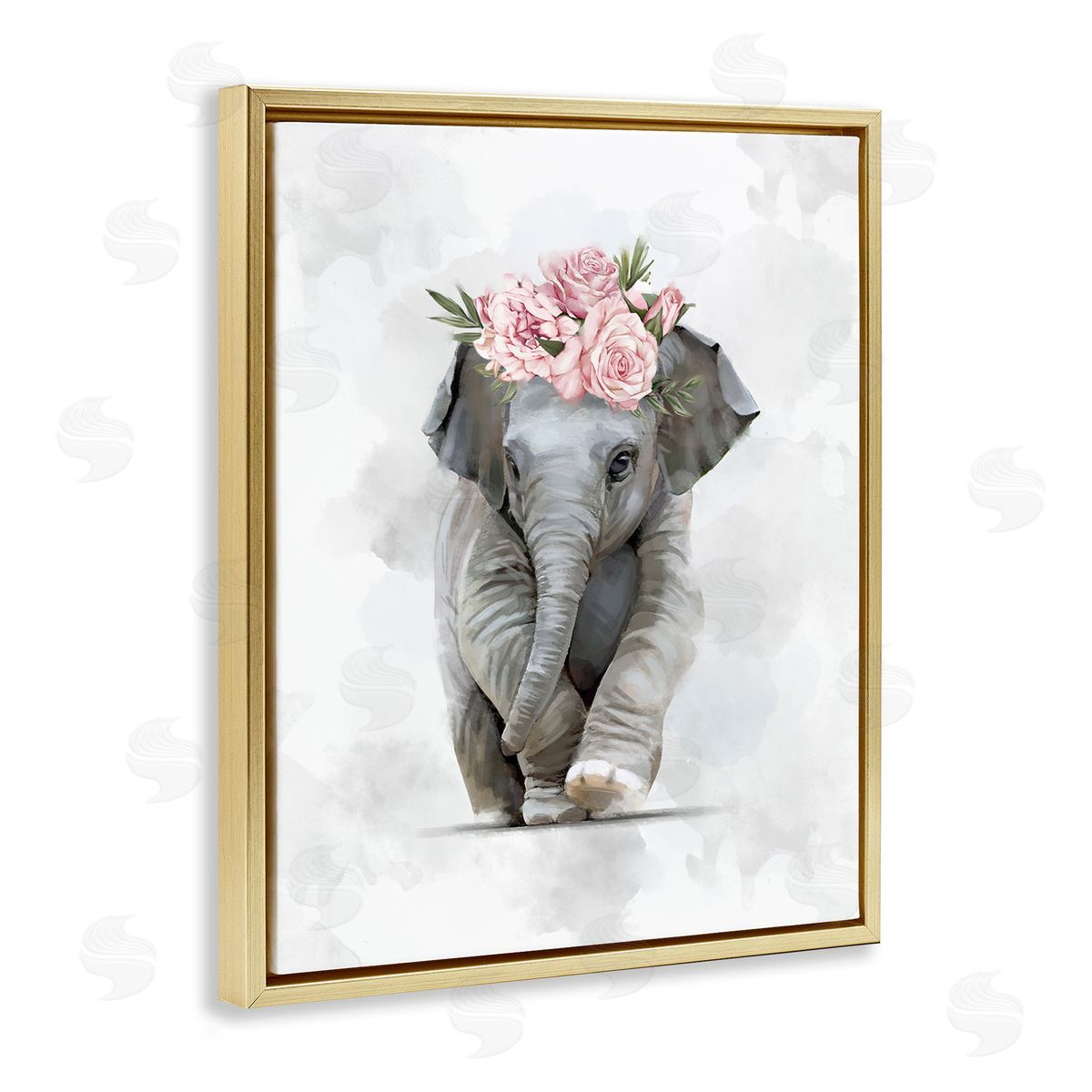 Ziwei Li Adorable Baby Elephant Eye-Catching Pink Flower Crown