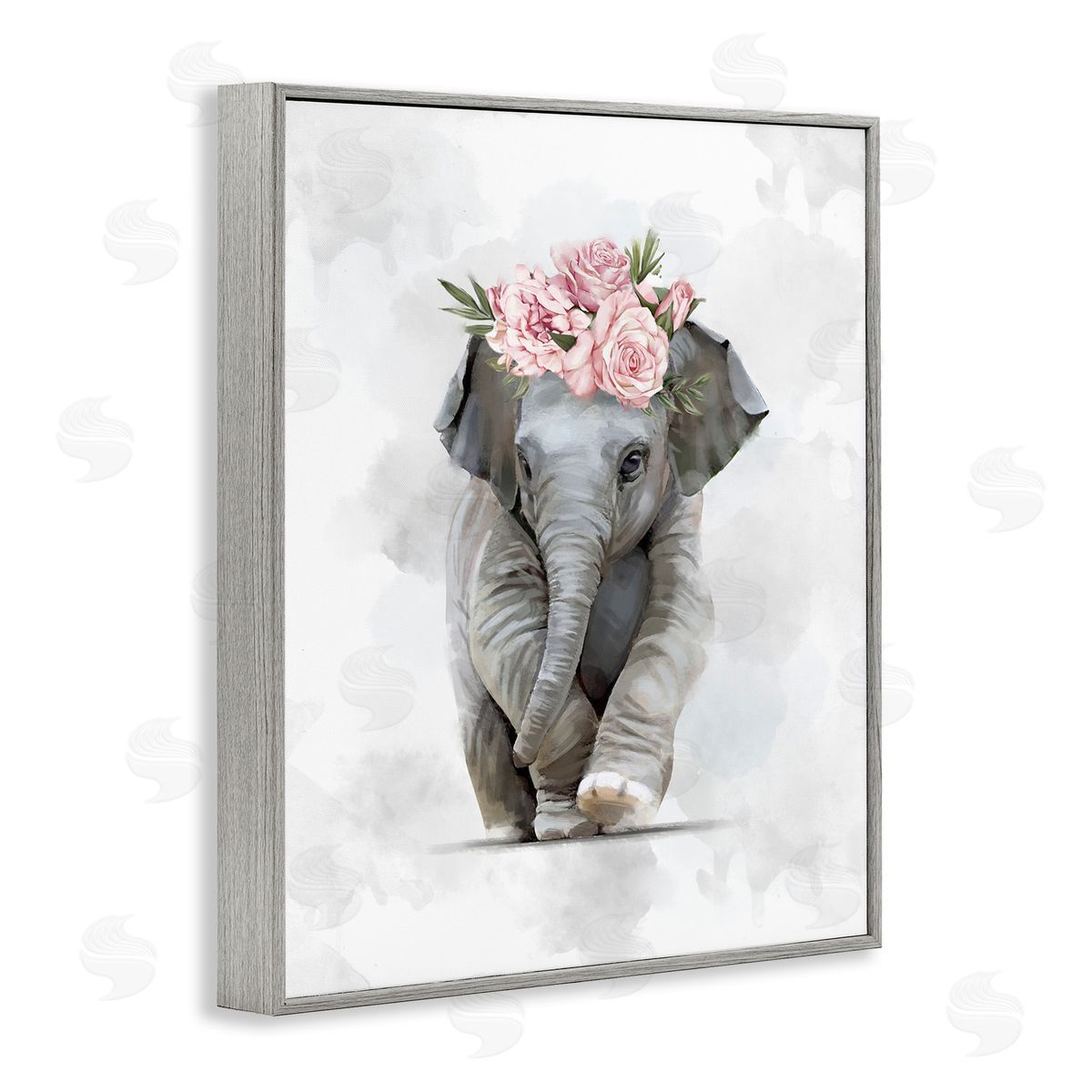 Ziwei Li Adorable Baby Elephant Eye-Catching Pink Flower Crown