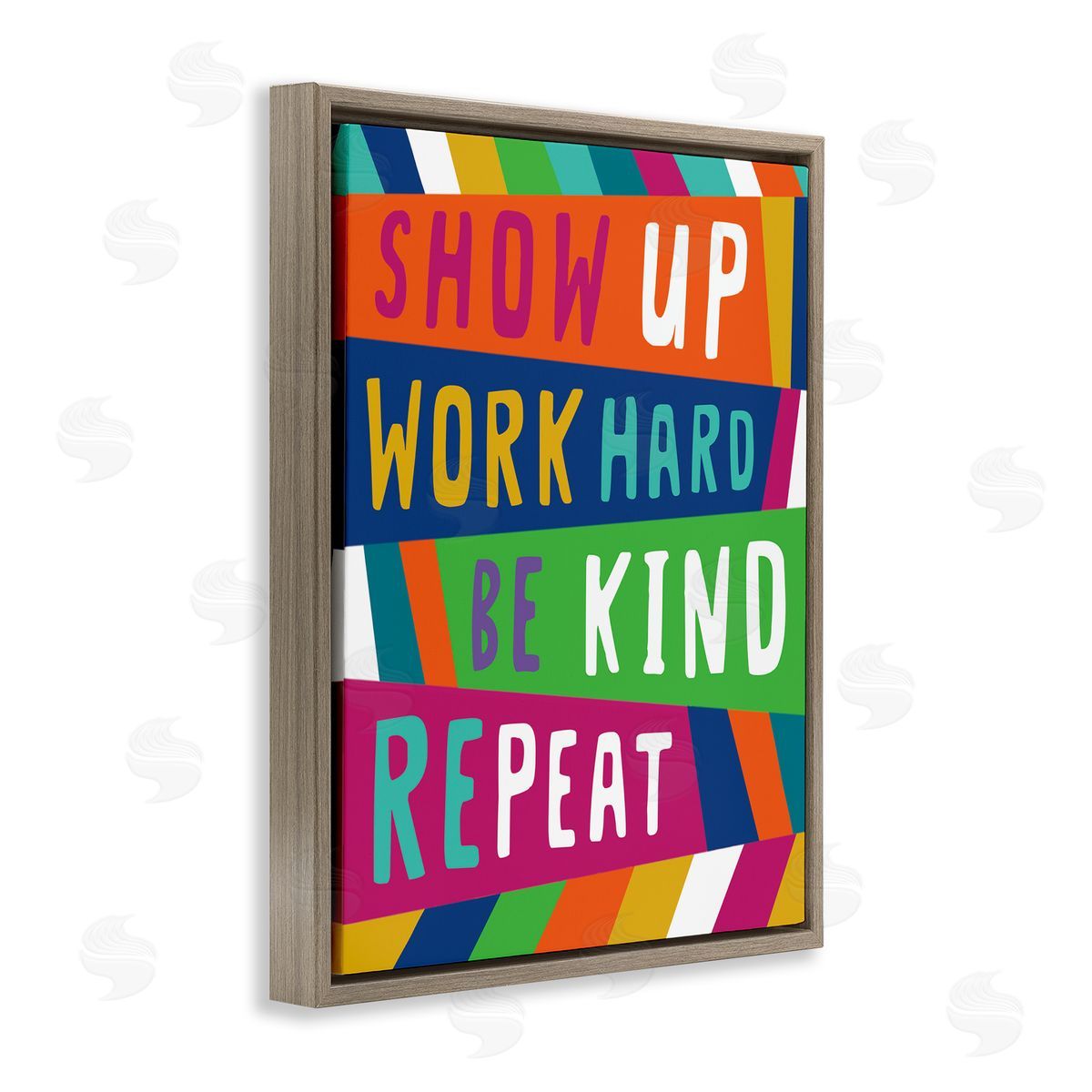 Nina Seven Show Up Work Hard Phrase Pop Stripe Pattern