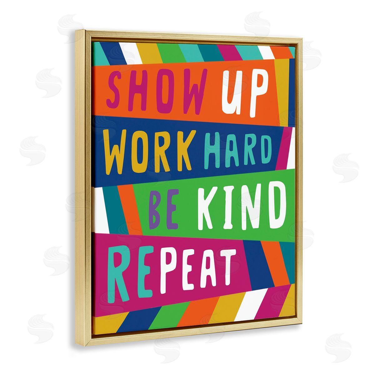 Nina Seven Show Up Work Hard Phrase Pop Stripe Pattern