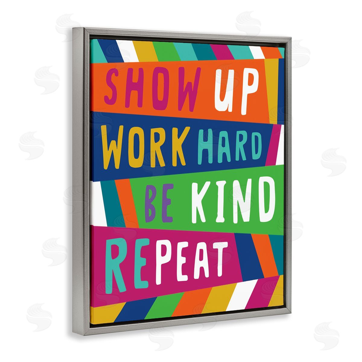 Nina Seven Show Up Work Hard Phrase Pop Stripe Pattern