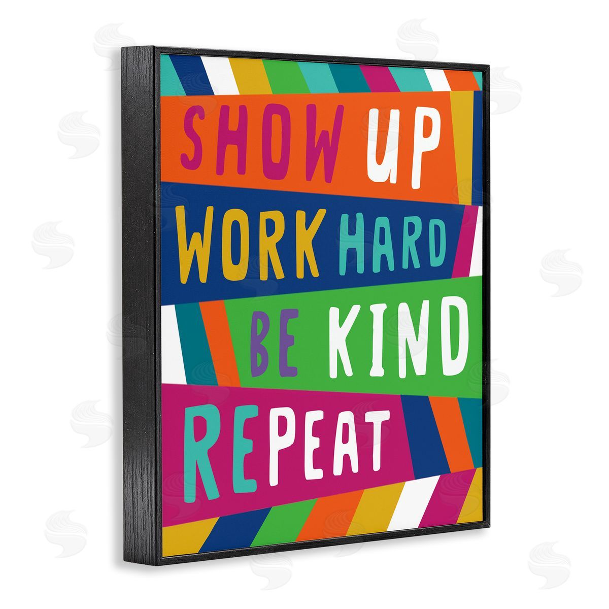 Nina Seven Show Up Work Hard Phrase Pop Stripe Pattern