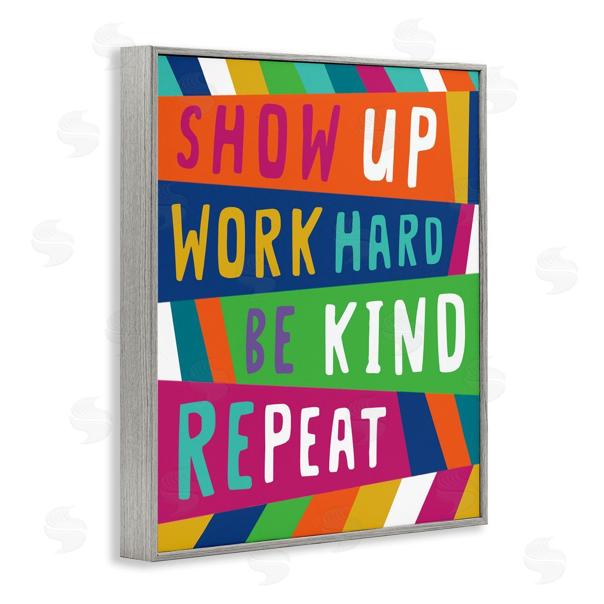 Nina Seven Show Up Work Hard Phrase Pop Stripe Pattern