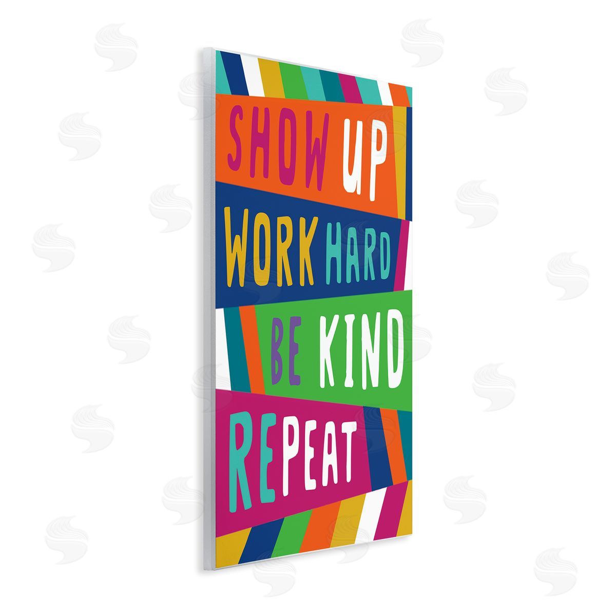 Nina Seven Show Up Work Hard Phrase Pop Stripe Pattern