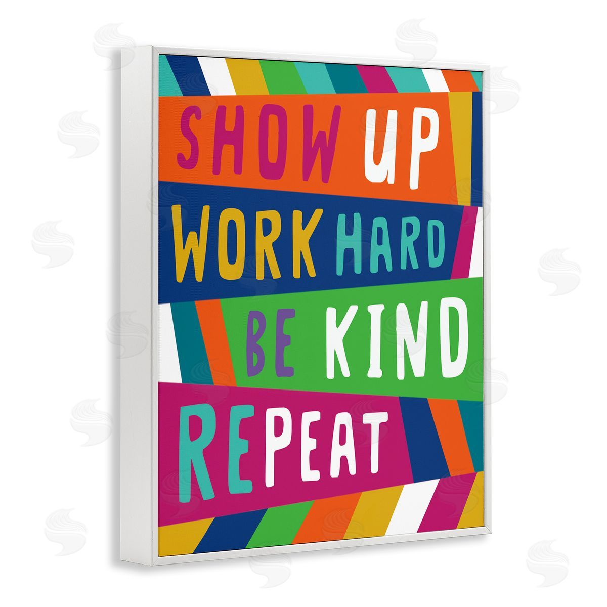 Nina Seven Show Up Work Hard Phrase Pop Stripe Pattern