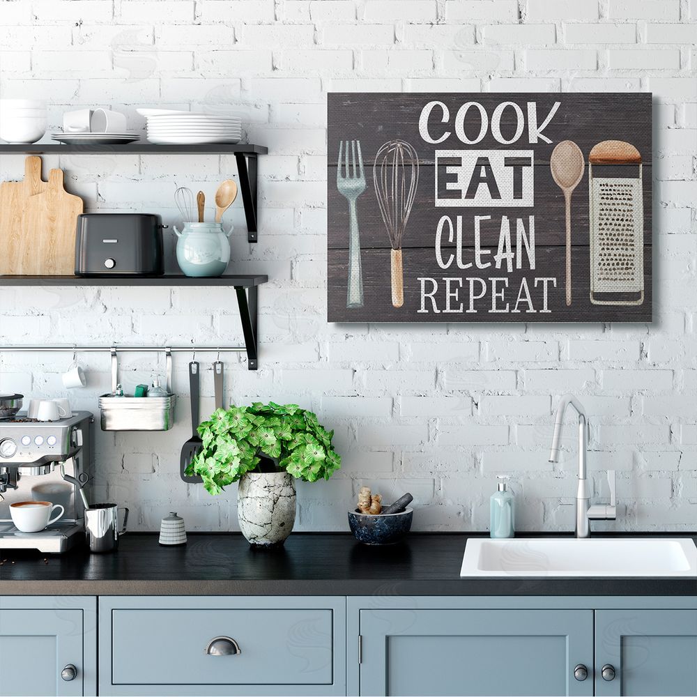 Nicole DeCamp Cook Eat Clean Humorous Quote Rustic Kitchenware
