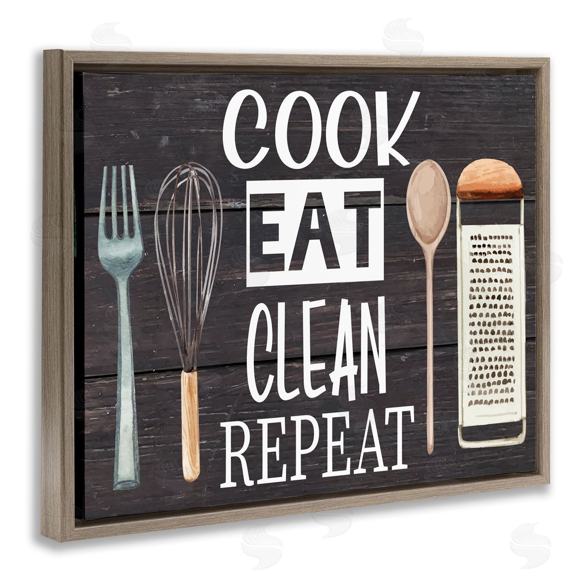 Nicole DeCamp Cook Eat Clean Humorous Quote Rustic Kitchenware