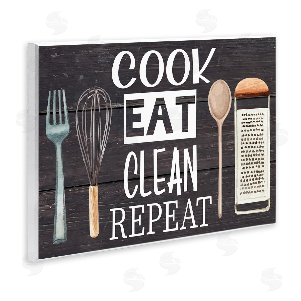 Nicole DeCamp Cook Eat Clean Humorous Quote Rustic Kitchenware
