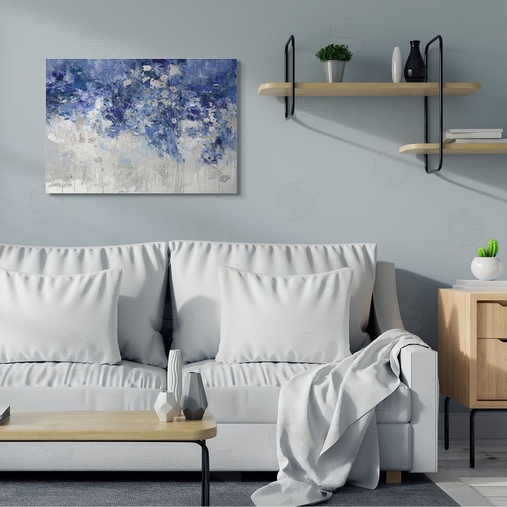 Nikki Robbins Blue Cascading Florals Energetic Flower Abstraction