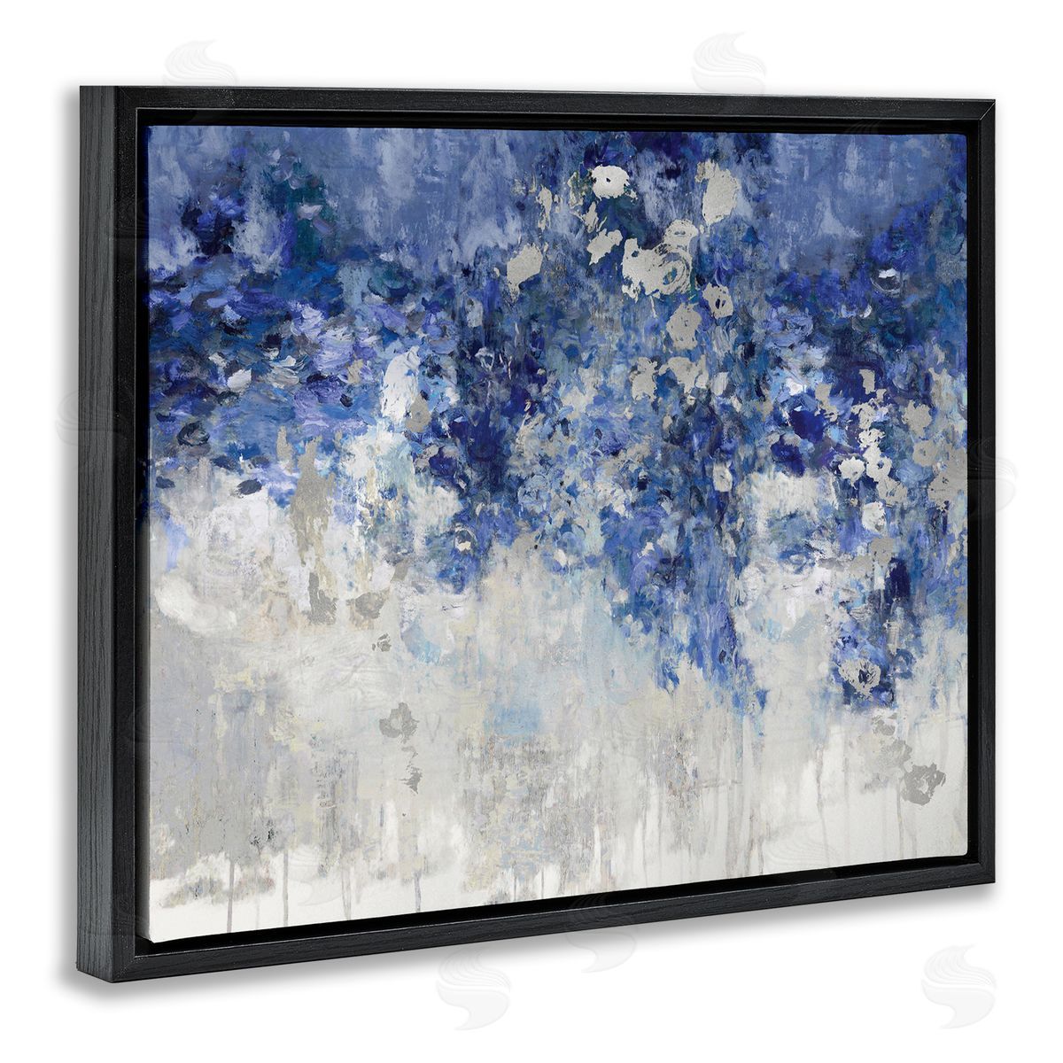 Nikki Robbins Blue Cascading Florals Energetic Flower Abstraction