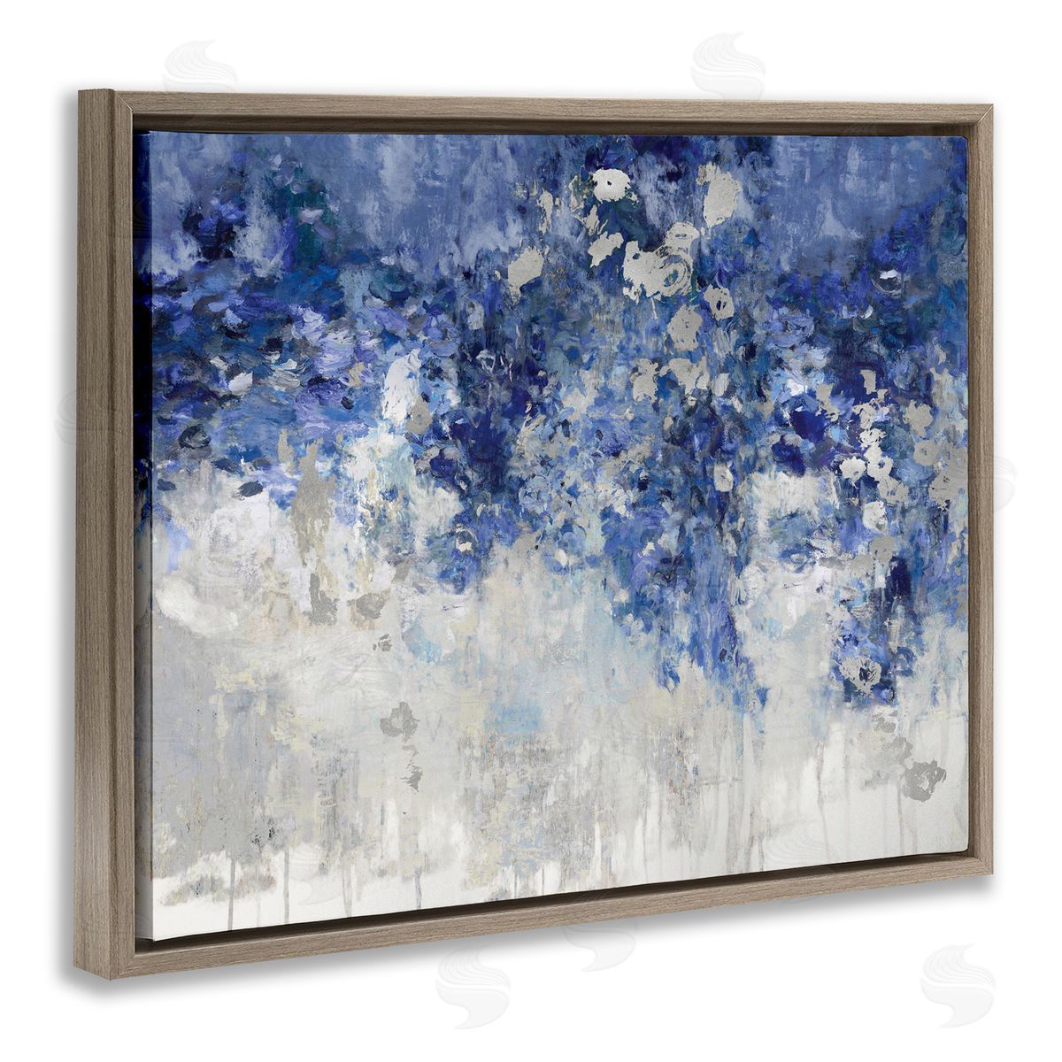 Nikki Robbins Blue Cascading Florals Energetic Flower Abstraction