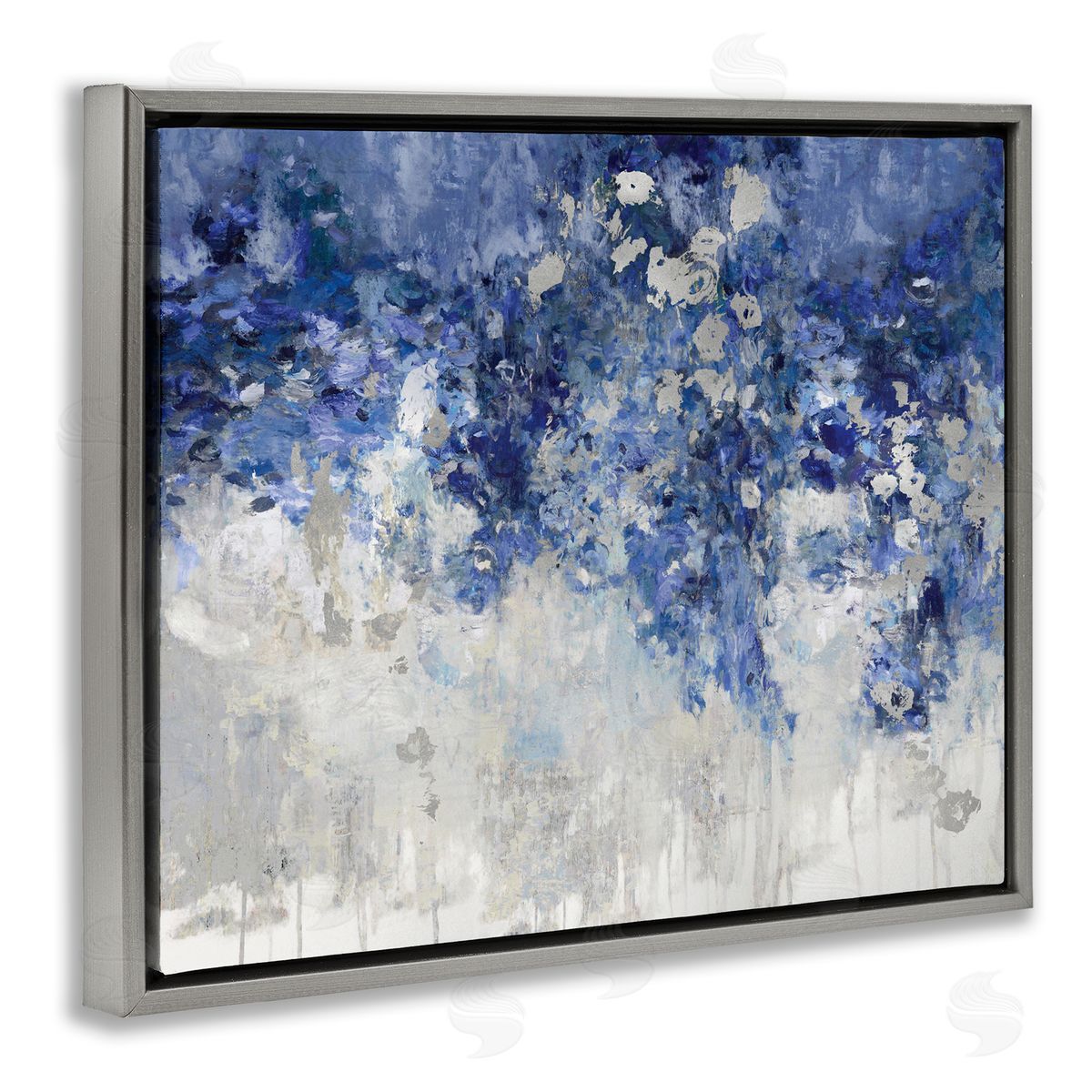 Nikki Robbins Blue Cascading Florals Energetic Flower Abstraction