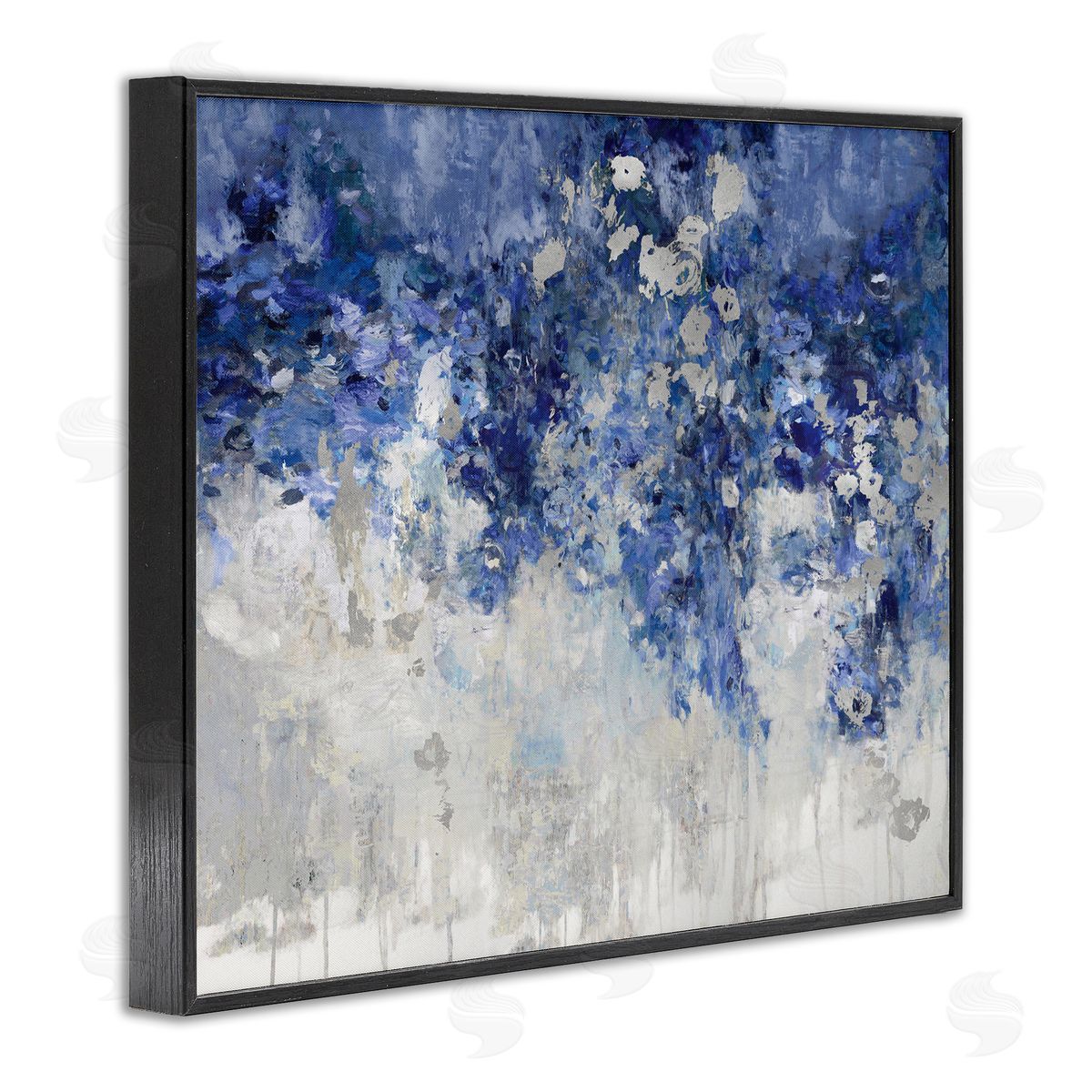 Nikki Robbins Blue Cascading Florals Energetic Flower Abstraction