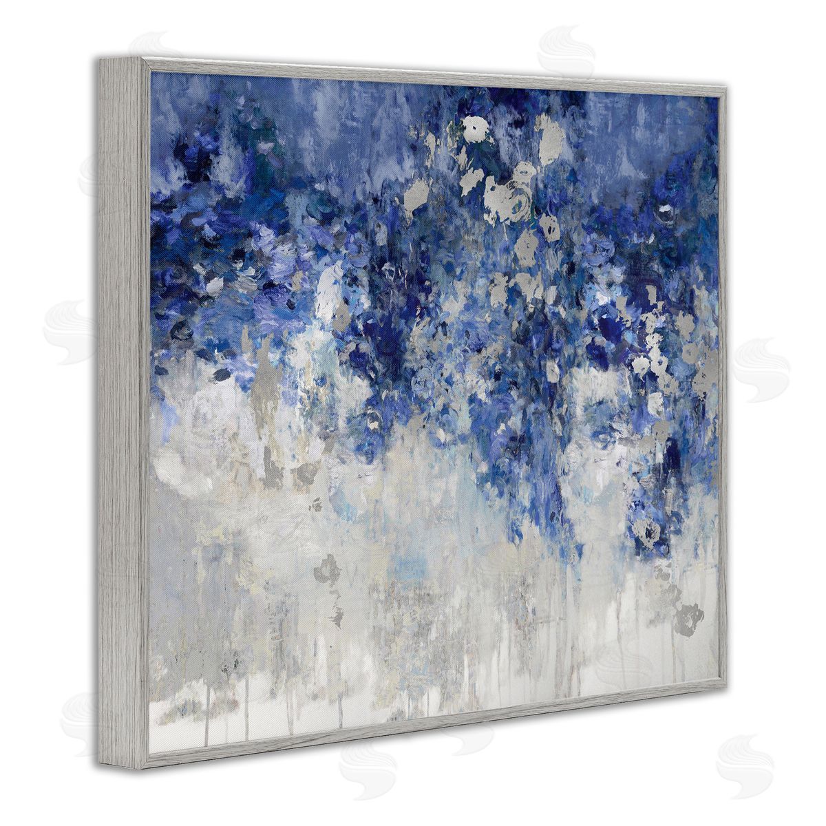 Nikki Robbins Blue Cascading Florals Energetic Flower Abstraction