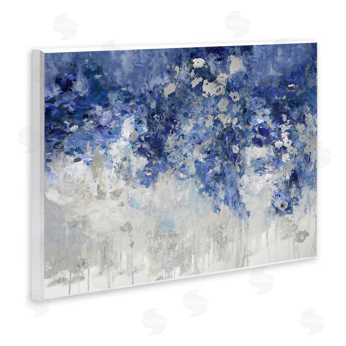 Nikki Robbins Blue Cascading Florals Energetic Flower Abstraction