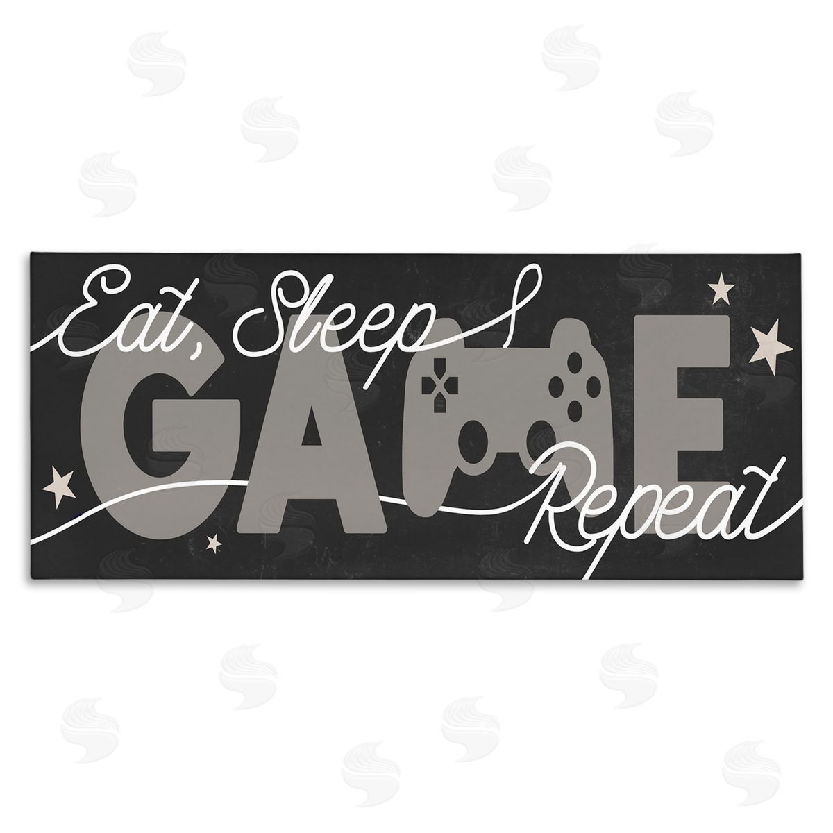 Stupell Studio Eat Sleep Game Repeat Quote Stars and Controller